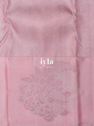 The Art Deco Ocean Weave Kanjeevaram in Baby Pink
