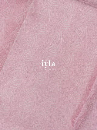The Art Deco Ocean Weave Kanjeevaram in Baby Pink