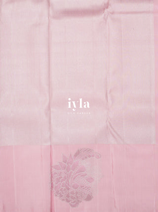 The Art Deco Ocean Weave Kanjeevaram in Baby Pink