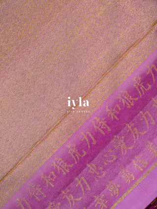 The Art of Japan Silk Saree in Boysenberry