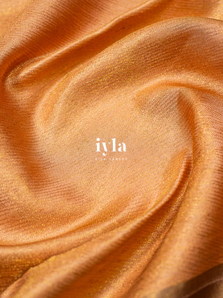 The Birds of Paradise Silk Saree in Apricot Peach