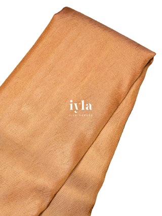 The Birds of Paradise Silk Saree in Apricot Peach