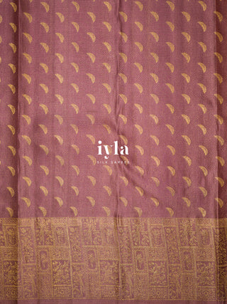The Birds of Paradise Silk Saree in Apricot Peach