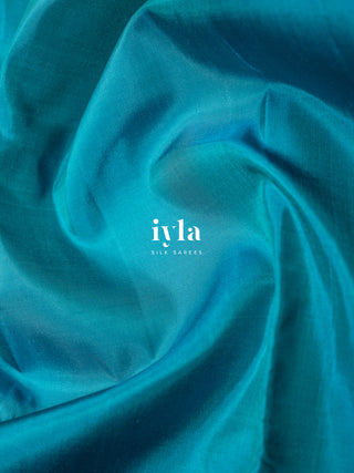 The Autumn Willow Princess Kanjeevaram in Aqua Blue