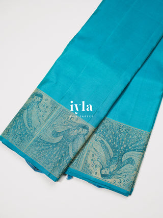 The Autumn Willow Princess Kanjeevaram in Aqua Blue