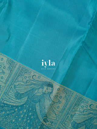 The Autumn Willow Princess Kanjeevaram in Aqua Blue
