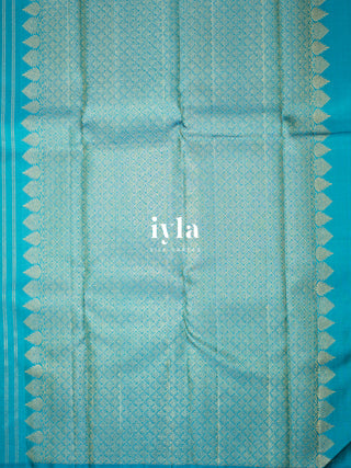 The Autumn Willow Princess Kanjeevaram in Aqua Blue