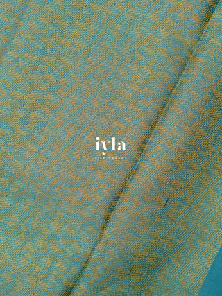 The Damask Bloom Kanjeevaram in Ultramarine Blue