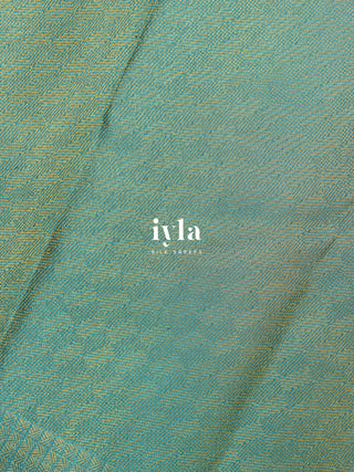 The Damask Bloom Kanjeevaram in Ultramarine Blue