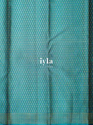 The Damask Bloom Kanjeevaram in Ultramarine Blue