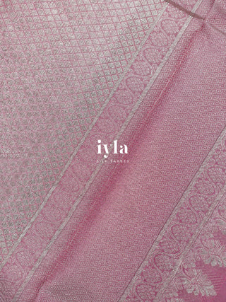 The Bonica Rose Bush Kanjeevaram in Bubble Gum Pink
