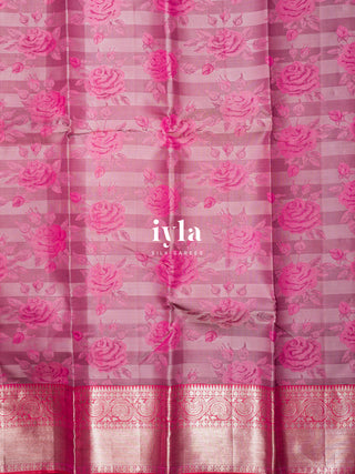 The Bonica Rose Bush Kanjeevaram in Bubble Gum Pink