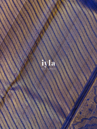 The Birds on Blooming Magnolia Kanjeevaram in Chartreuse Green