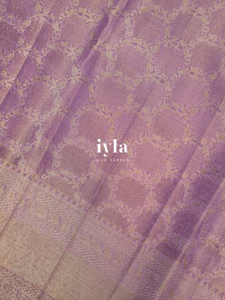 The Sacred Lotus Weave Kanjeevaram in Liquid Gold