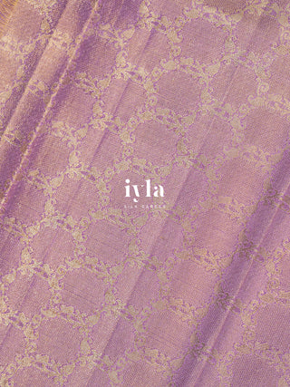 The Sacred Lotus Weave Kanjeevaram in Liquid Gold