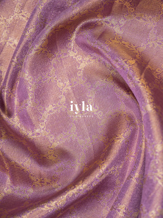 The Sacred Lotus Weave Kanjeevaram in Liquid Gold