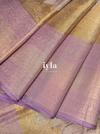 The Sacred Lotus Weave Kanjeevaram in Liquid Gold