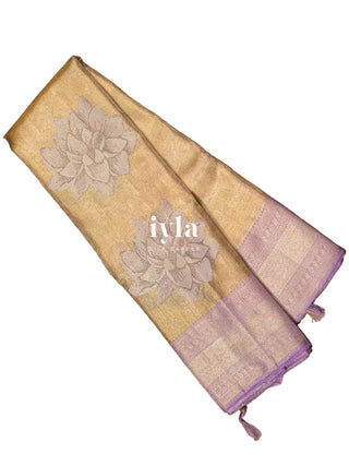 The Sacred Lotus Weave Kanjeevaram in Liquid Gold