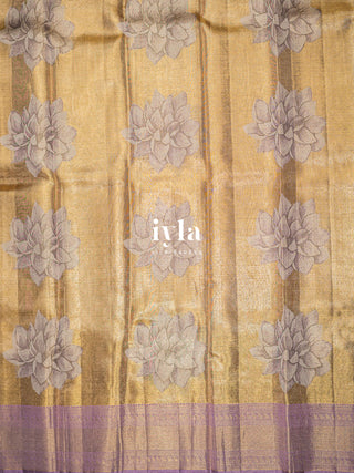 The Sacred Lotus Weave Kanjeevaram in Liquid Gold