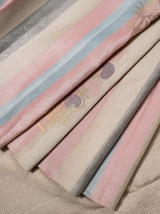 The Pearl White Bubble Tree Color Burst Kanjeevaram