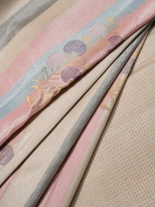 The Pearl White Bubble Tree Color Burst Kanjeevaram