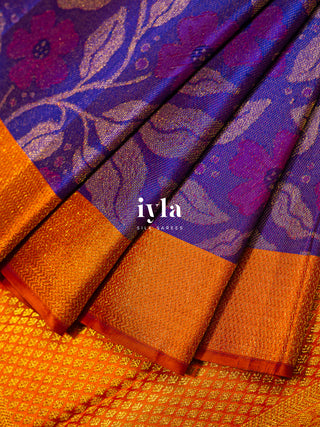 The Periwinkle Kanjeevaram in True Purple