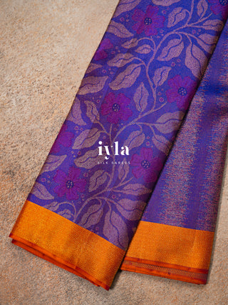 The Periwinkle Kanjeevaram in True Purple