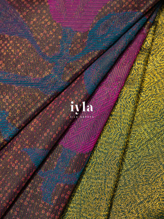 The Trumpet Lily Kanjeevaram in Penny Brown
