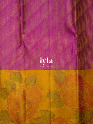The Enchanted rose Garden Kanjeevaram in Deep Pink