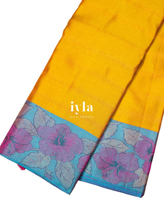The Korean Hibiscus Kanjeevaram in Sunshine Yellow