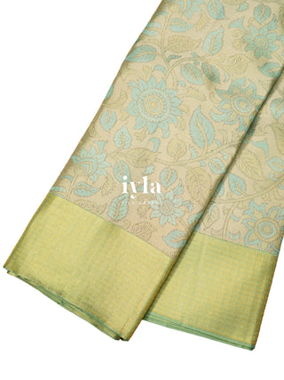The Whispers of Kalamkari Kanjeevaram in Pastel Core