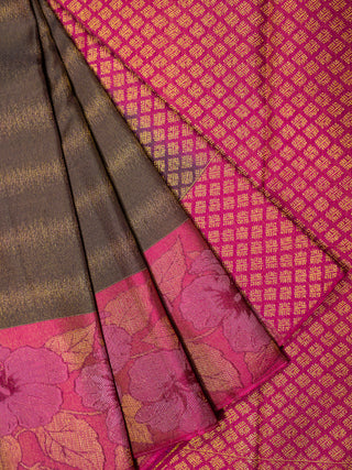 The Korean Hibiscus Kanjeevaram in Deep Forest Brown