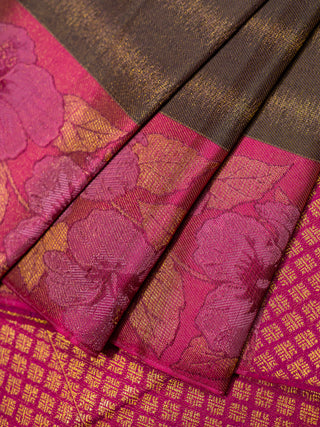 The Korean Hibiscus Kanjeevaram in Deep Forest Brown