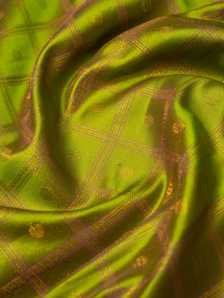 The Bonica Rose Bush Kanjeevaram in Pear Green