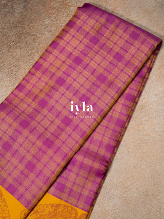 The Butterfly weave Kanjeevaram in Plum Dream