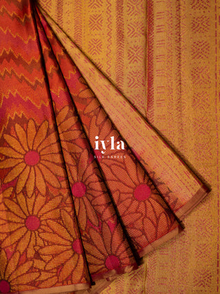 The Bloom Theory Kanjeevaram in Cinnamon