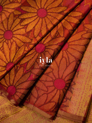 The Bloom Theory Kanjeevaram in Cinnamon