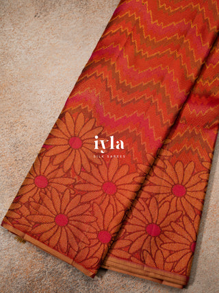 The Bloom Theory Kanjeevaram in Cinnamon