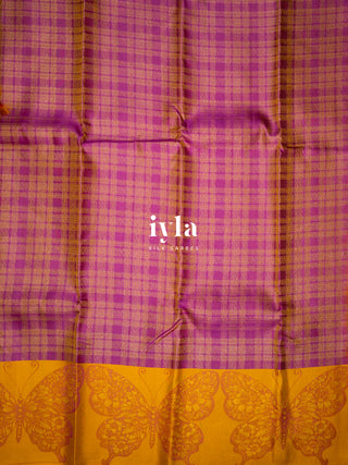 The Butterfly weave Kanjeevaram in Plum Dream