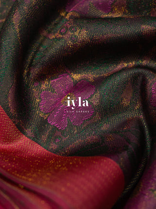 The Periwinkle Kanjeevaram in Midnight Brown