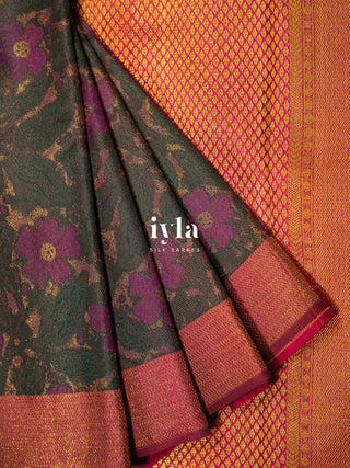 The Periwinkle Kanjeevaram in Midnight Brown