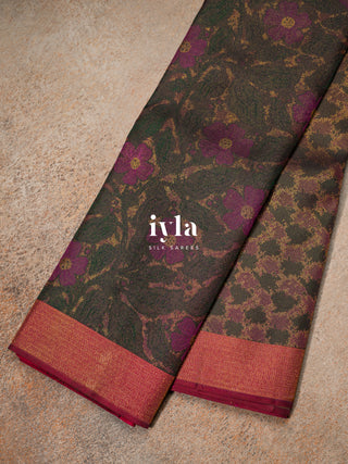 The Periwinkle Kanjeevaram in Midnight Brown