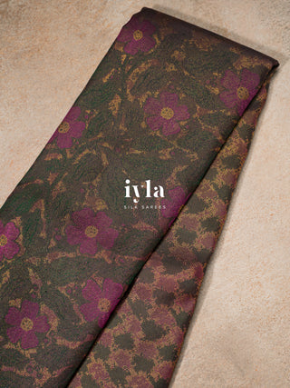 The Periwinkle Kanjeevaram in Midnight Brown