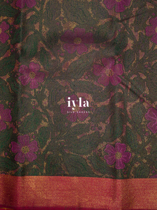 The Periwinkle Kanjeevaram in Midnight Brown