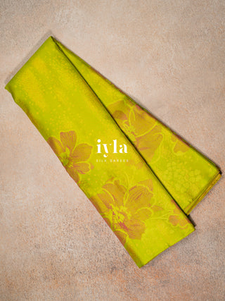 The Citrus Green Wild Flower Kanjeevaram