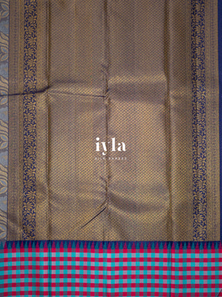 The Lotus Weave Kanjeevaram in Winter Blue