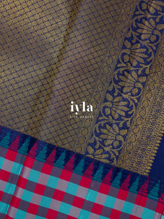 The Lotus Weave Kanjeevaram in Winter Blue