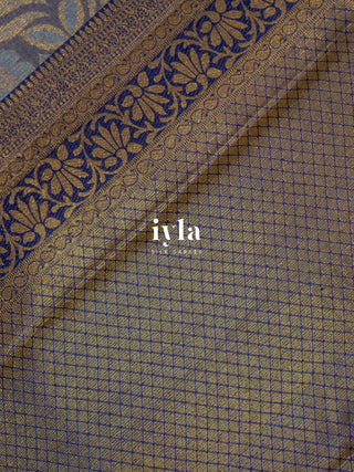 The Lotus Weave Kanjeevaram in Winter Blue