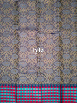 The Lotus Weave Kanjeevaram in Winter Blue