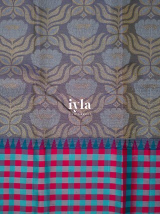 The Lotus Weave Kanjeevaram in Winter Blue